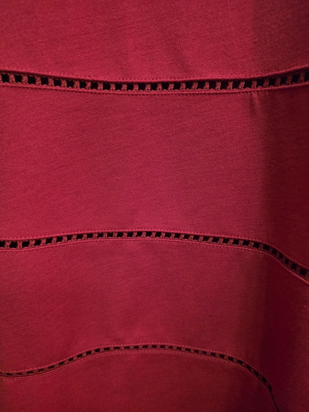Sharagano Red A-Line Dress with Notch Neck - Picture 7 of 10